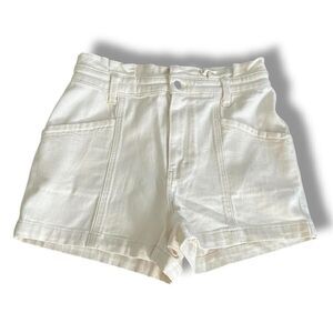 Universal Thread Shorts Sz 8 Ivory Paper Bag Shorty Jorts Stretch Pocket…